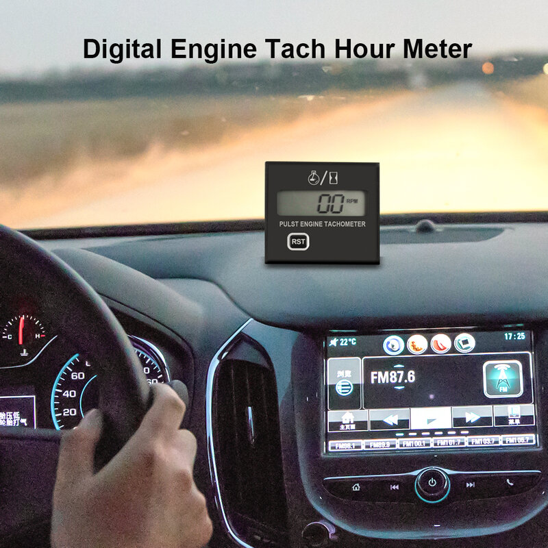 Tacómetro con pantalla Digital para motor de gasolina, medidor de horas, velocímetro inductivo, carrera de coche, motocicleta, cortacésped