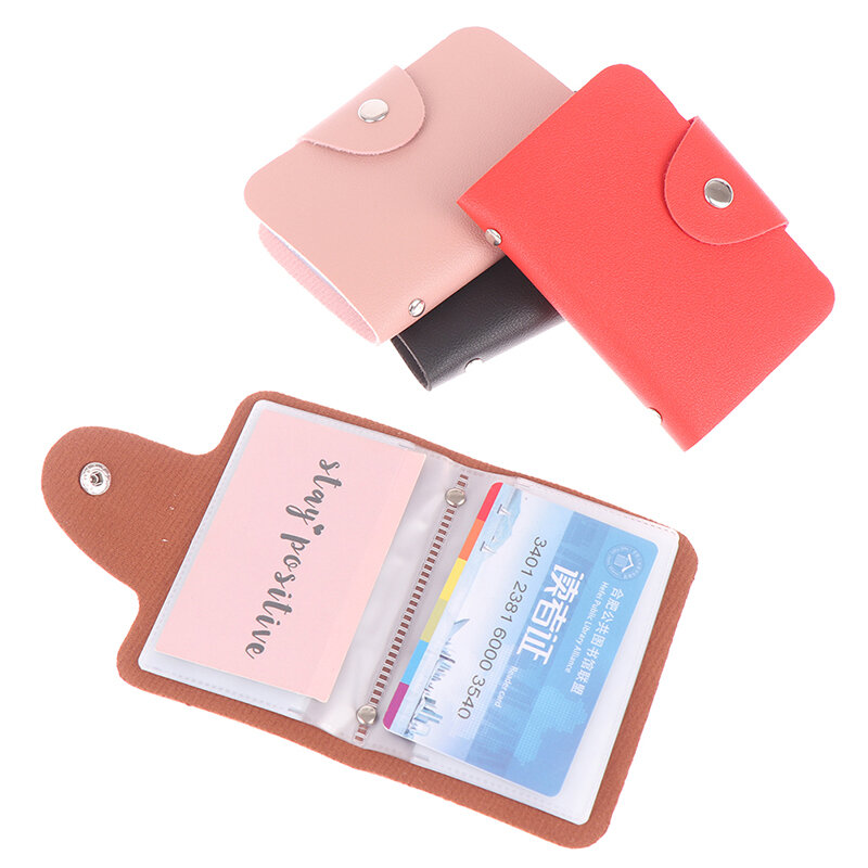 1pc PU 기능 24 비트 신용 카드 ID 카드 지갑 현금 홀더 주최자 케이스 팩 비즈니스 신용 카드 홀더 은행 카드 패키지