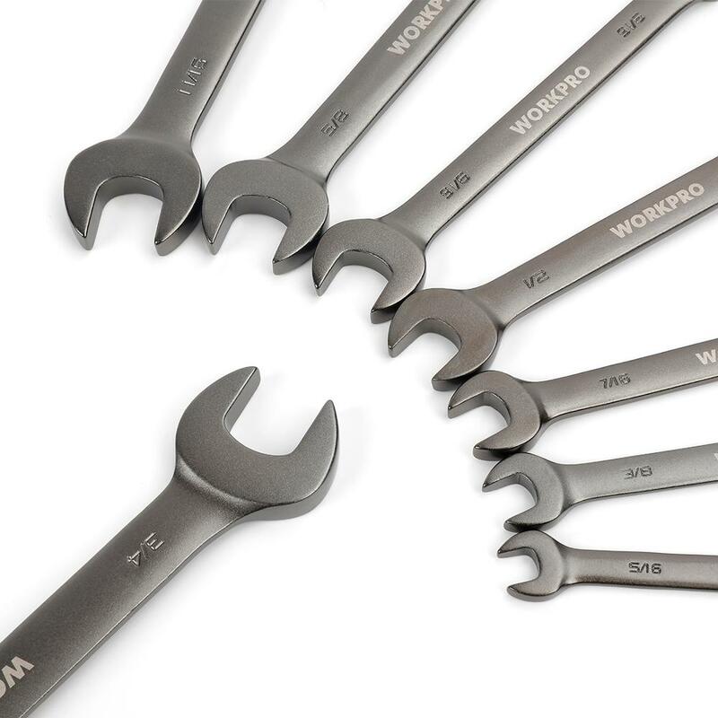 Workpro 8Pc Wrench Set Flex-Hoofd Ratel Ringsteeksleutels Metric/Sae Ratel Sleutels Set Auto Reparatie Tools