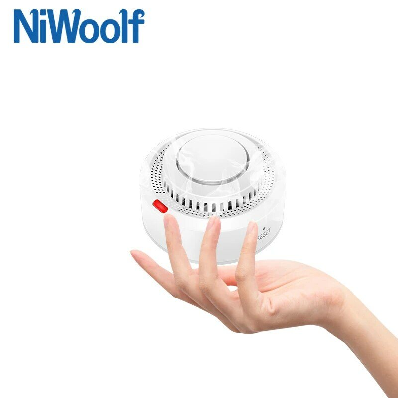 Tuya Detektor Asap WiFi 80db Alarm Suara Grosir Sensor Kebakaran Kombinasi Smokehouse Sistem Alarm Keamanan Rumah Pintar