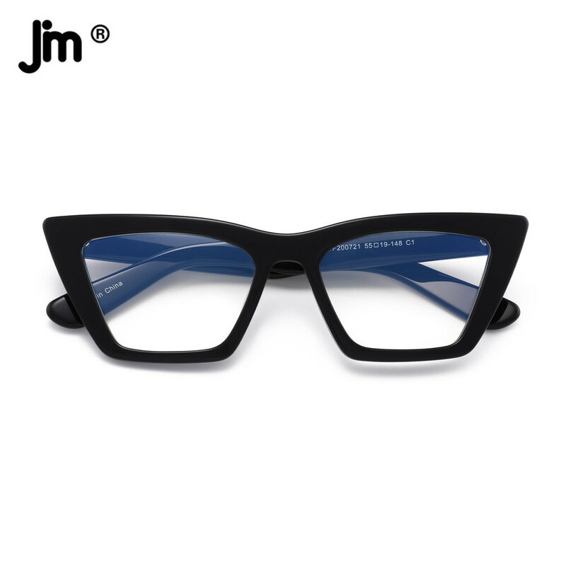 Gafas cuadradas de acetato para mujer, anteojos transparentes con marco de ojo de gato y luz azul, diseño de marca