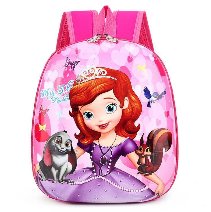 Disney Children's Cartoon frozen Elsa Anna Backpack For Girls 95 car boys pattern bag Kindergarten Schoolbag Cute