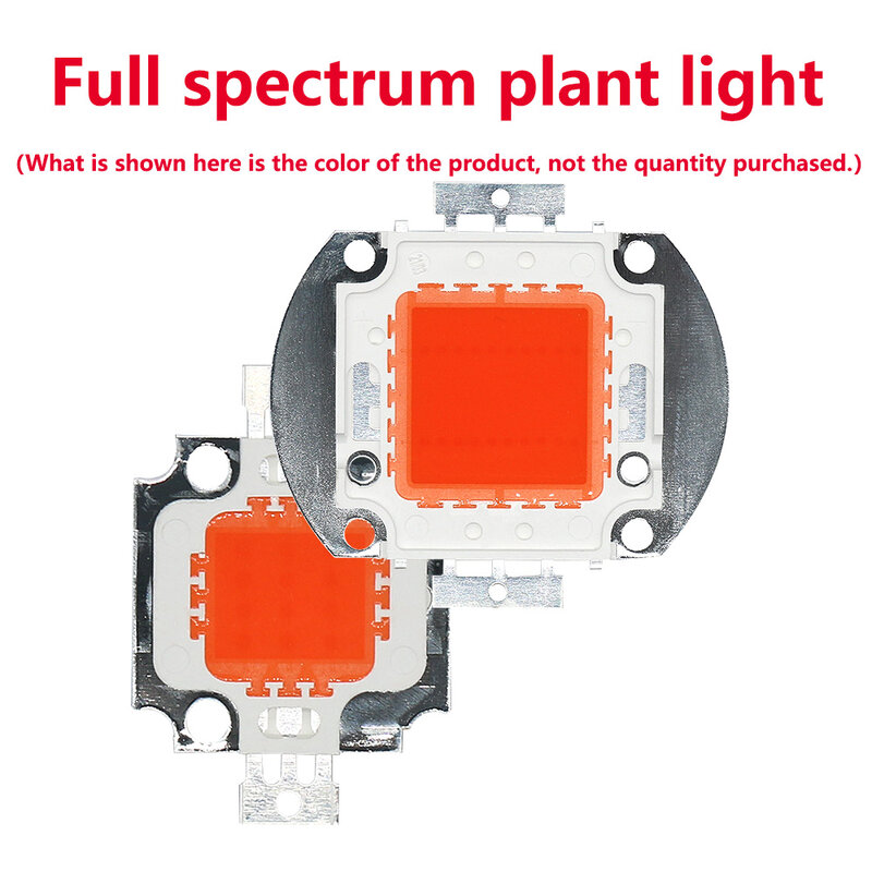 1 buah chip led cob cahaya tanaman spektrum penuh 100W 50W 30W 20W 10W lampu tembaga untuk lampu sorot dalam ruangan rumah kaca tanaman hidroponik