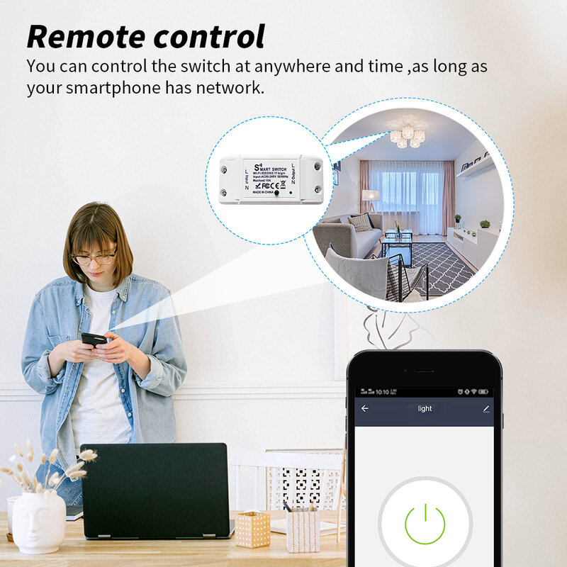 CozyLife-interruptor inteligente HomeKit 10A, interruptor de luz con WiFi, cable neutro, aplicación de Control remoto, Control por voz a través de Alexa Siri