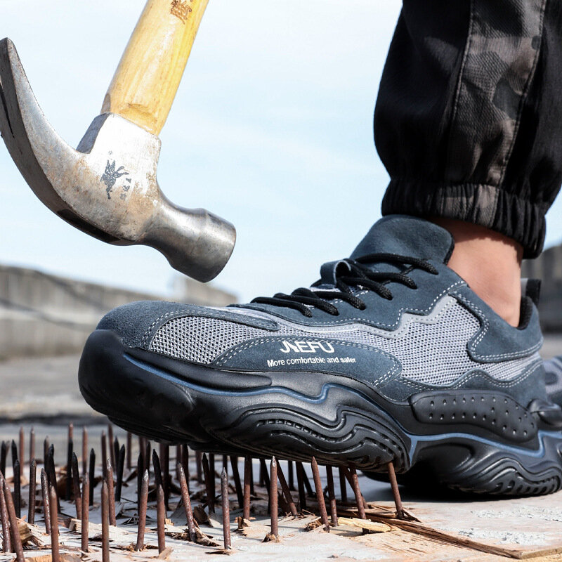 Fanan homem dropshipping puncture-proof sapatos de segurança indestrutível antiderrapante aço toe sapatos de trabalho ao ar livre sapatos respiráveis