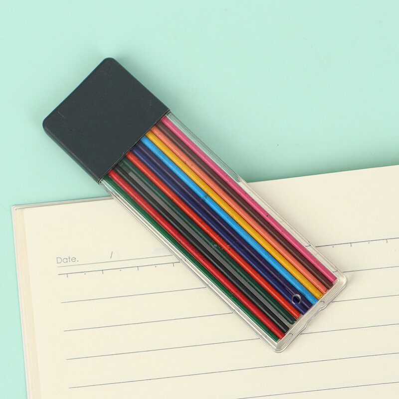 2.0 مللي متر 2B قلم رصاص ملون 2 مللي متر الميكانيكية مخلب الملء حامل 12 ألوان مجموعة