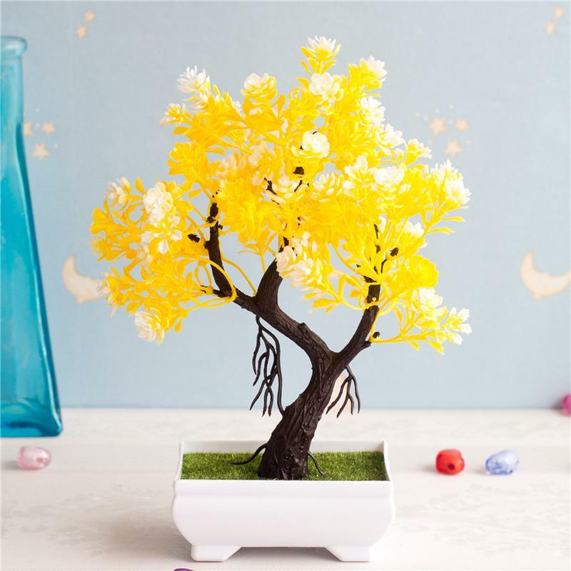Plantas artificiales bonsai pequeño artificiales falsos de plástico de escritorio en la habitación de decoración para jardín de flores FZ151