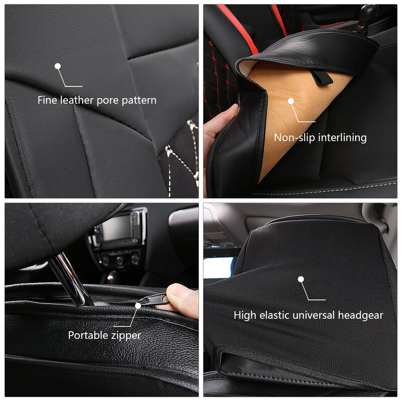 Couro do plutônio universal capa de assento de carro camurça artificial padrão de diamante apto para a maioria dos carros high-end interiores de carro de luxo