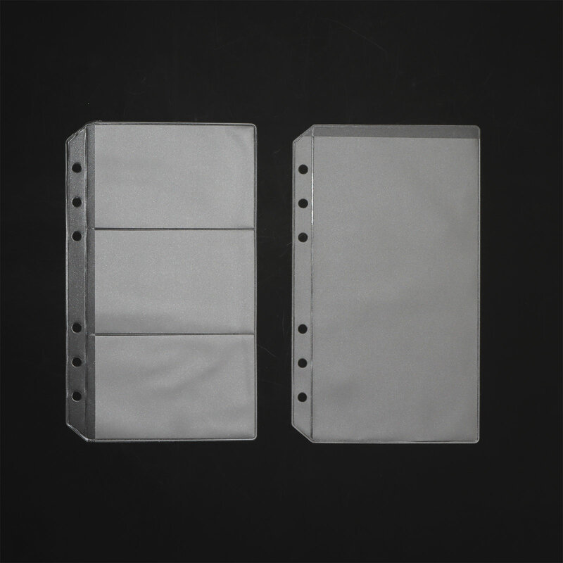 Carpeta transparente A6 con bolsillos, bolsa con cremallera para Carpeta de 6 anillos, para Notebook, archivador, fundas, 10 Uds.