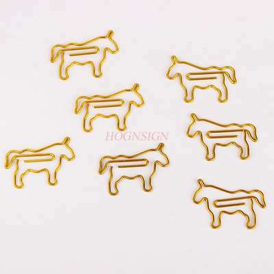12pcs Metal horse paper clip cartoon paper clip animal paper clip gourd pin