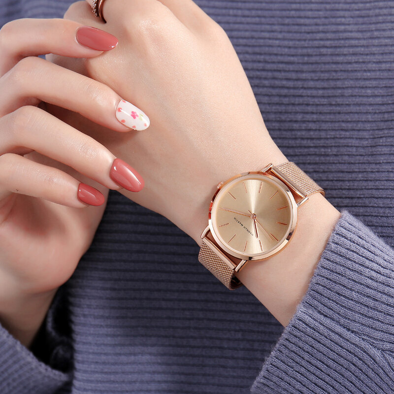 ¡Envío directo! Reloj de pulsera de lujo de calidad A + + + + para mujer, con movimiento de cuarzo japonés, cronógrafo de pulsera, resistente al agua, de oro rosa, femenino