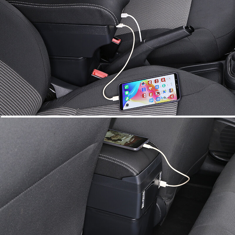 USB Carregamento Armrest Box para Seat Ibiza, Cinzeiro do carro, Modificação Interna, Acessórios do carro