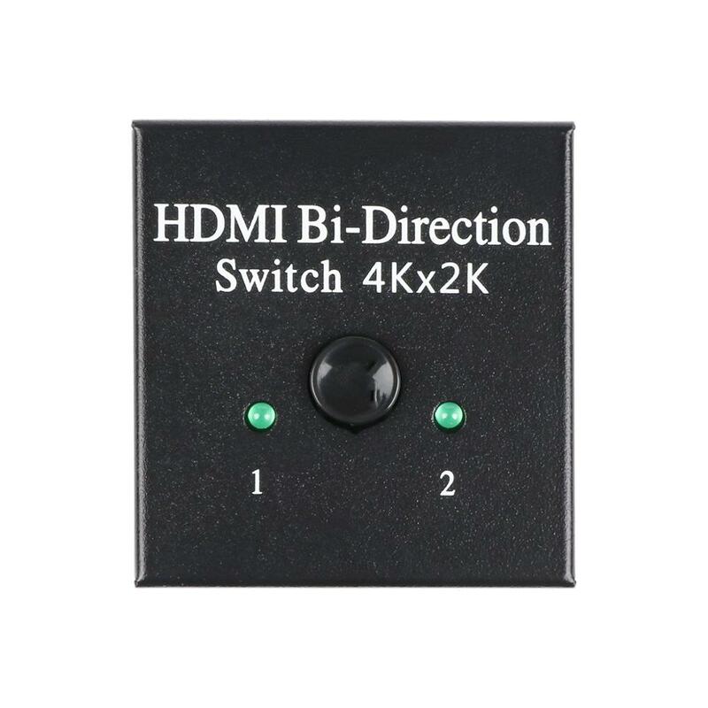 Interruptor bidirecional de 2 portas hdmi 2x1 switcher 1x2 divisor seletor 3d suporta hdtv, blu-ray player, caixa de tv inteligente, etc gt