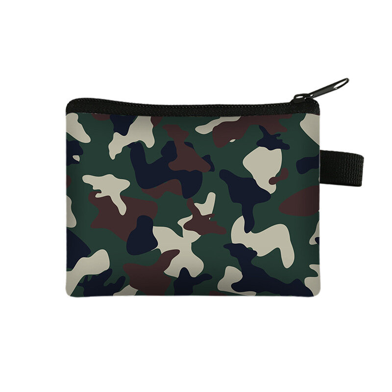 New Children's Simple Zero Wallet Camouflage Pattern Portable Card Bag Coin Key Storage Bag To Customize Coin Purse Mini Bag