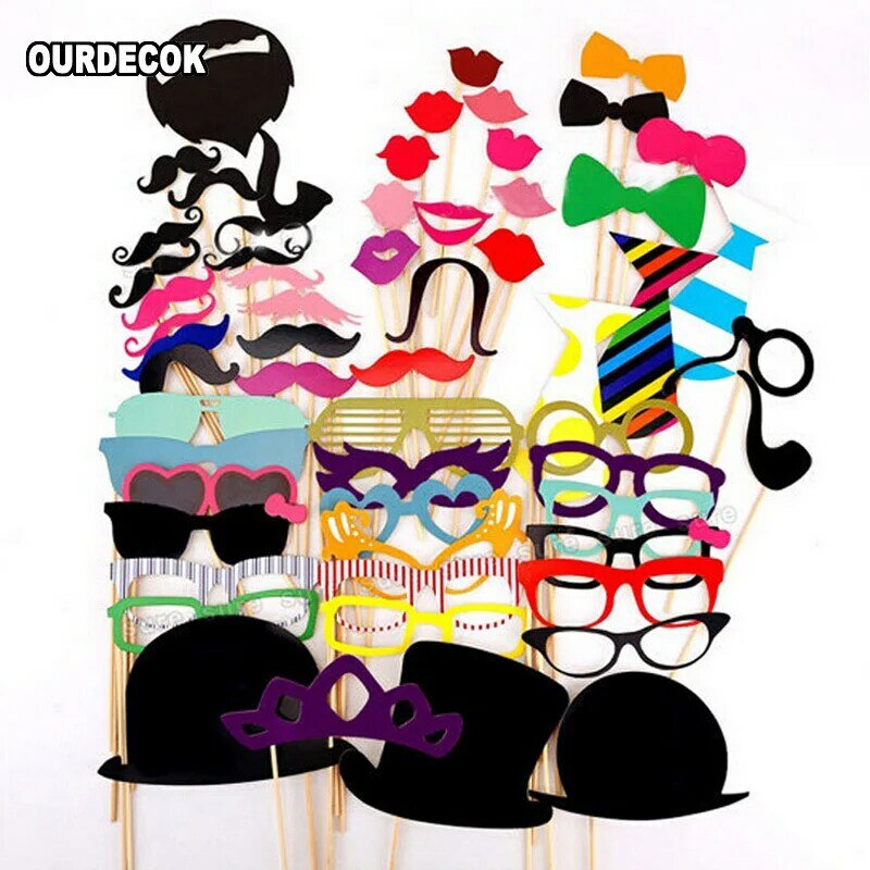 Photo Props Photobooth Just Merried Funny Glasses DIY Birthday Baby Shower Boy Girl Photo Booth Props Wedding Decorations