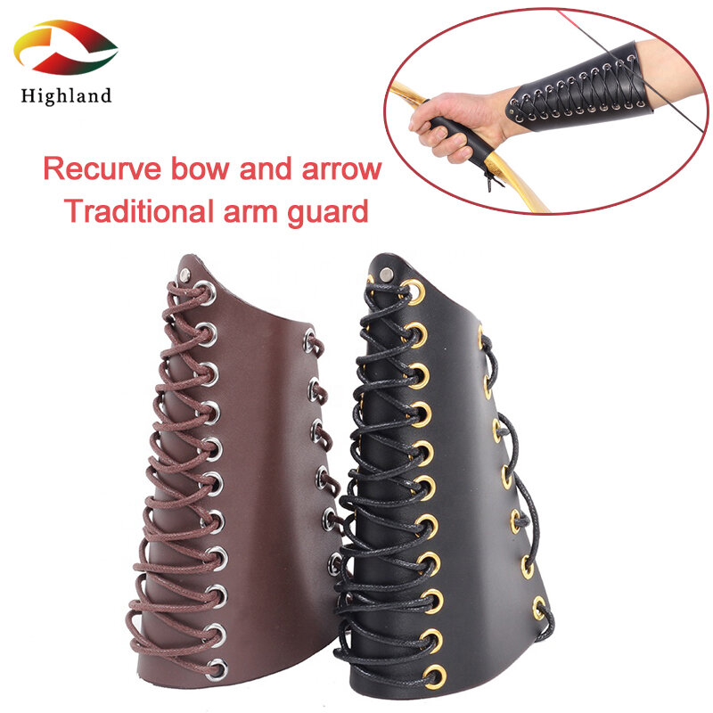 Bow and Arrow Leather Arm Guard Outdoor Archery Shooting Target Adjustable Arm Protection Equipment Hunting Shooting Guards