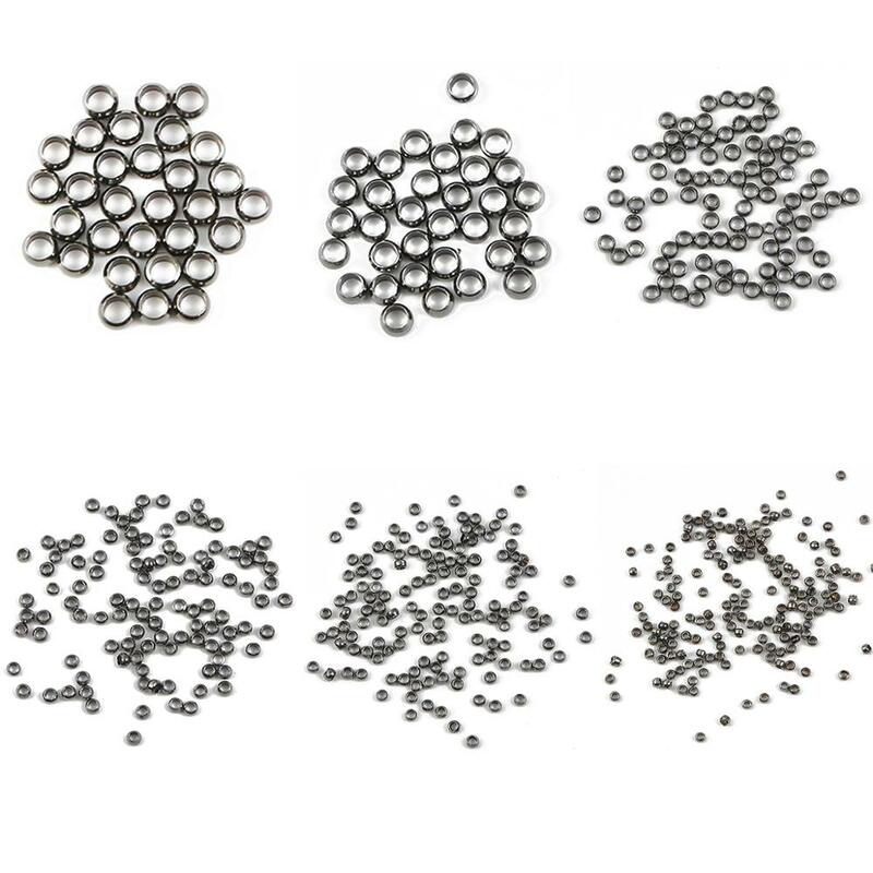 100-500 sztuk/partia biżuteria ustalenia i komponenty Ball tłok metalowe akcesoria gładkie kulki Crimps koraliki
