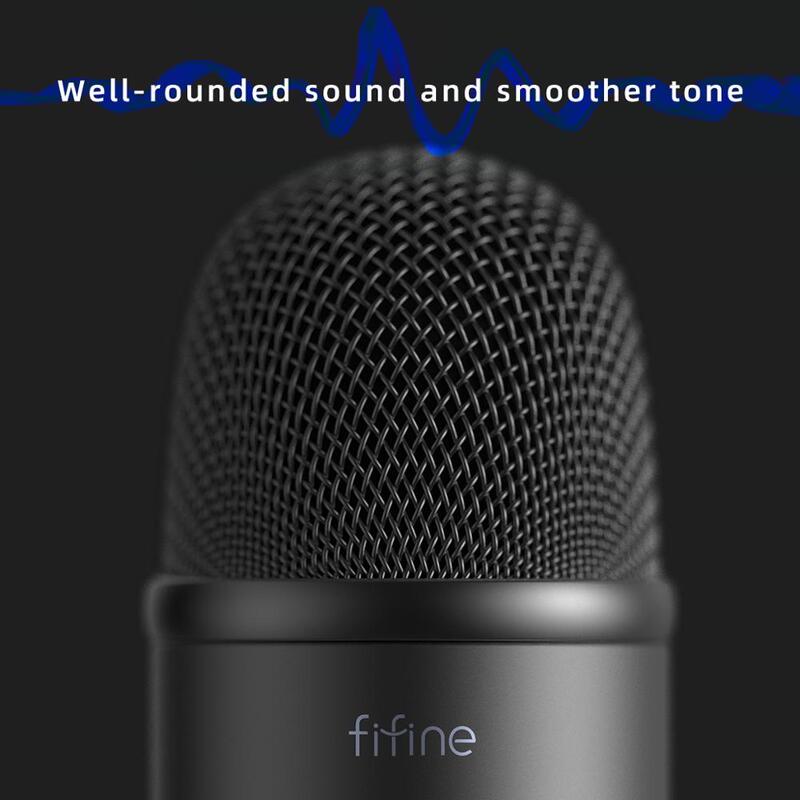 FIFINE – Microphone professionnel USB, pour enregistrement, Streaming, jeu, PC, sortie casque, Volume Control-K678