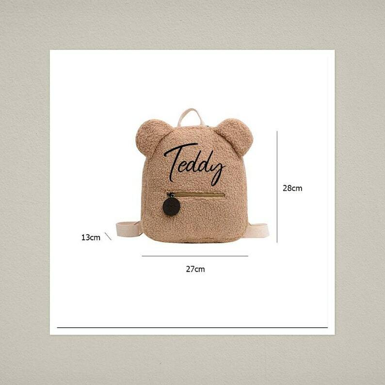 Рюкзак с вышивкой медведя на заказ, портативный детский дорожный рюкзак для покупок, женский рюкзак на плечо с милым медведем