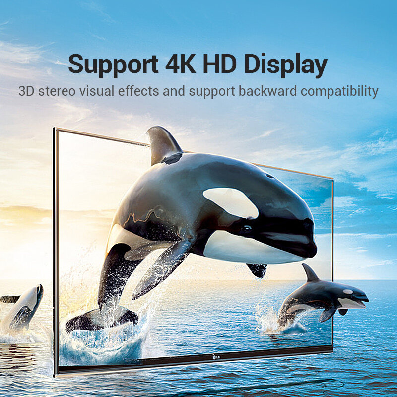 Vention HDMI محول 90 270 درجة زاوية الحق الذكور إلى الإناث تحويل 4K HD موصل ل HDTV PS4 Lptop التلفزيون مربع HDMI موسع