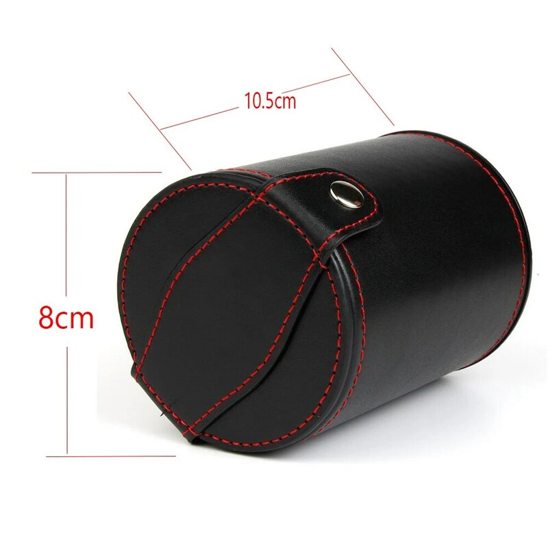 Double layer Dice Cups New Black PU Leather Red Flannel Dice Cup Bar Game Supplies With 6pcs Dices