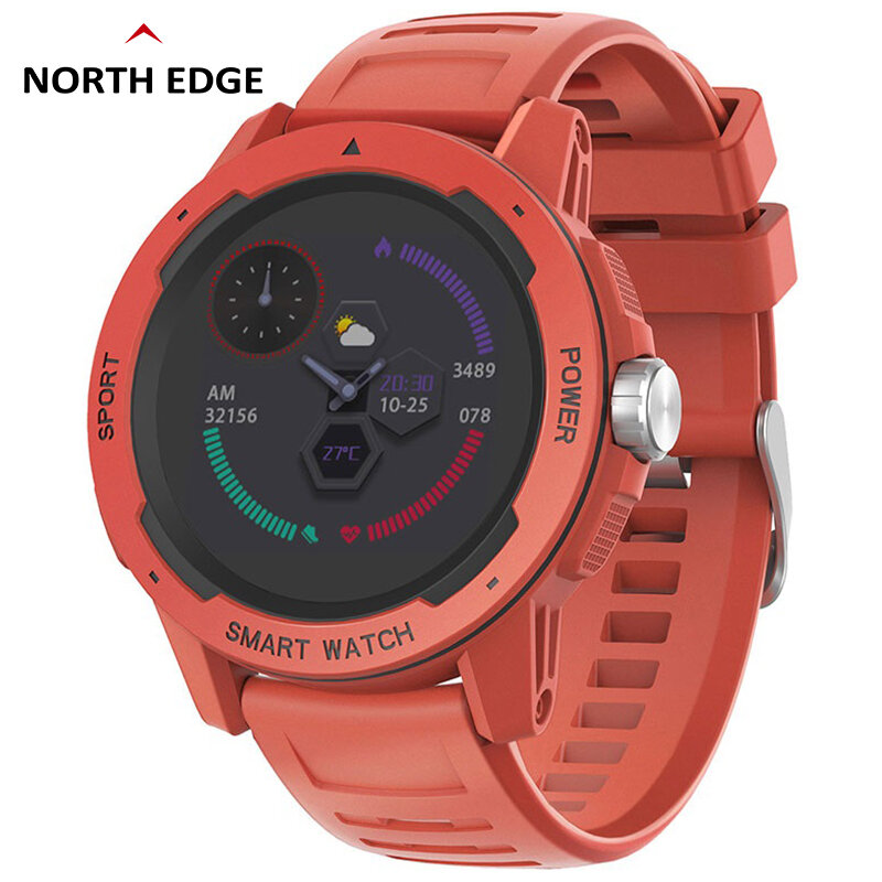 NORTH EDGE Relógio inteligente masculino Frequência cardíaca, pressão arterial e monitoramento de oxigênio Multi-função Ladies Sports Watch para Android ISO