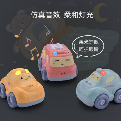 Mainan Anak-anak Mobil Inersia Mobil Bayi Tarik Kembali Mobil Musik Suara dan Mainan Ringan untuk 0-3 Tahun Anak-anak Hadiah Natal