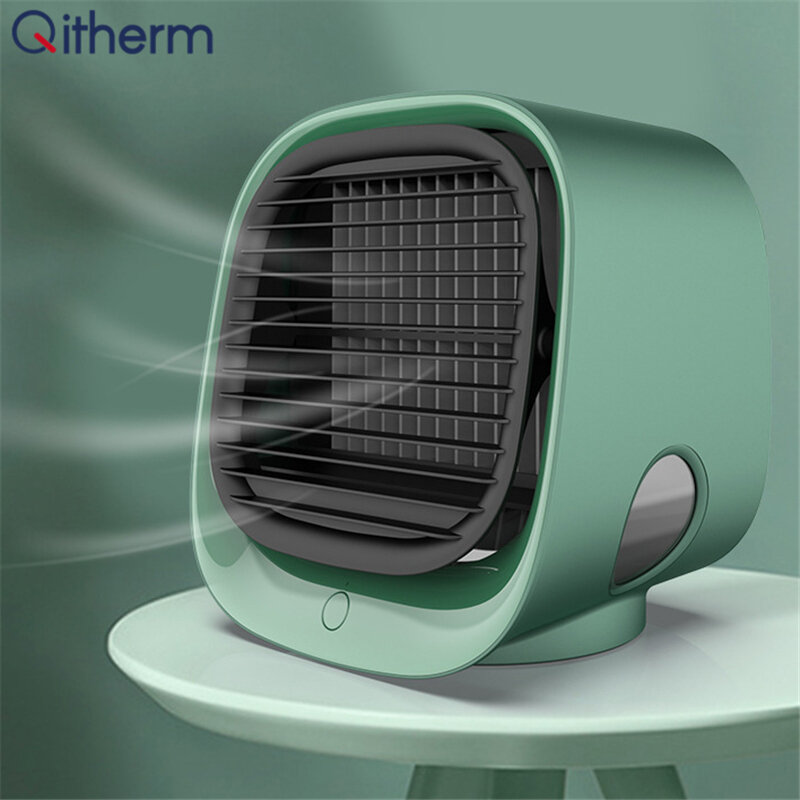 USB Mini Air Conditioner with Night Light Portable Humidification Desktop Air Cooler Multifunction Summer Air Cooling Fan