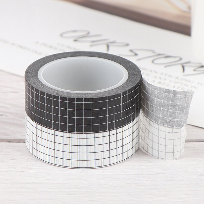 Grid Washi Tape Japanese Paper DIY Planner Masking Tape Adhesive Tapes Stickers Stationery Tapes Decorative Hot sale Colorful 