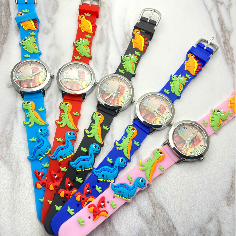 Christmas Gifts Kids Watches Boys with Round Quartz Dial 3D Dinosaur Cartoon Alloy Luminous Clock for Girls Baby 2020