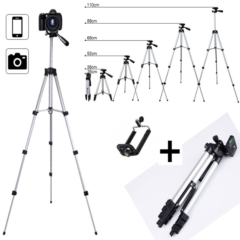 Extensible Mobile téléphone intelligent appareil photo numérique trépied support de montage pince ensemble pour Nikon pour Canon pour iPhone 6 6s 7 110cm/65cm