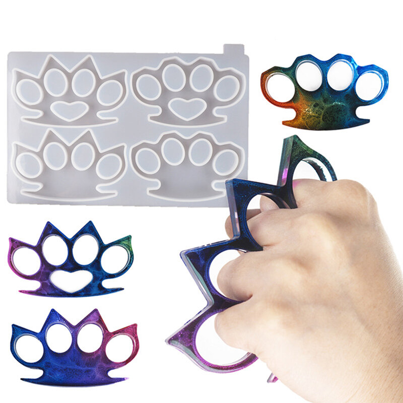 Tiger Claw Bracelet Silicone Mold Self Defense Key Accessories DIY Ring Fist Clasp Self Defense Wolf Broken Window Tools SQ0011