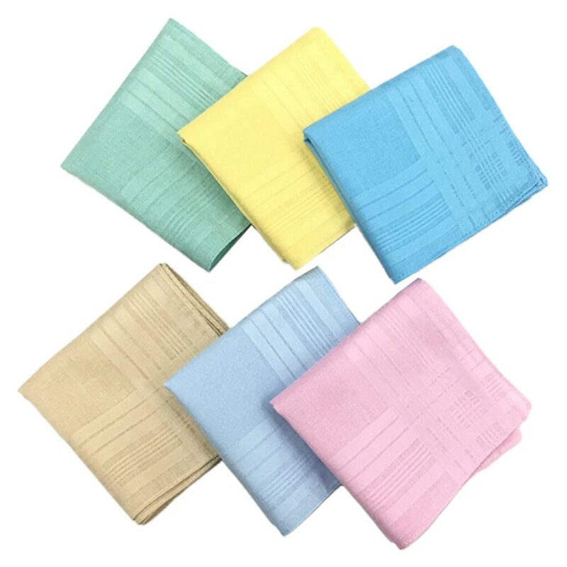 Mouchoirs carrés en pur coton pour hommes et femmes, lot de serviettes de fête, 12x