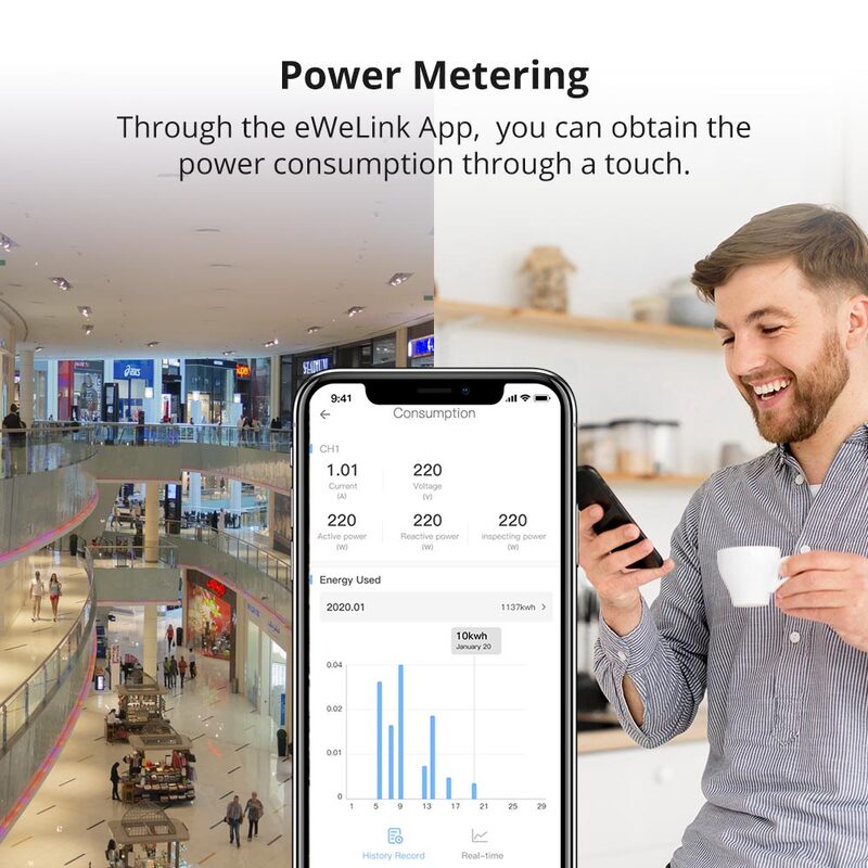 Nieuwe Spm Smart Stapelbare Power Meter 20a/Bende Overbelasting Bescherming Energie Verbruik Monitoring Ondersteuning Sd Card Data Opslag