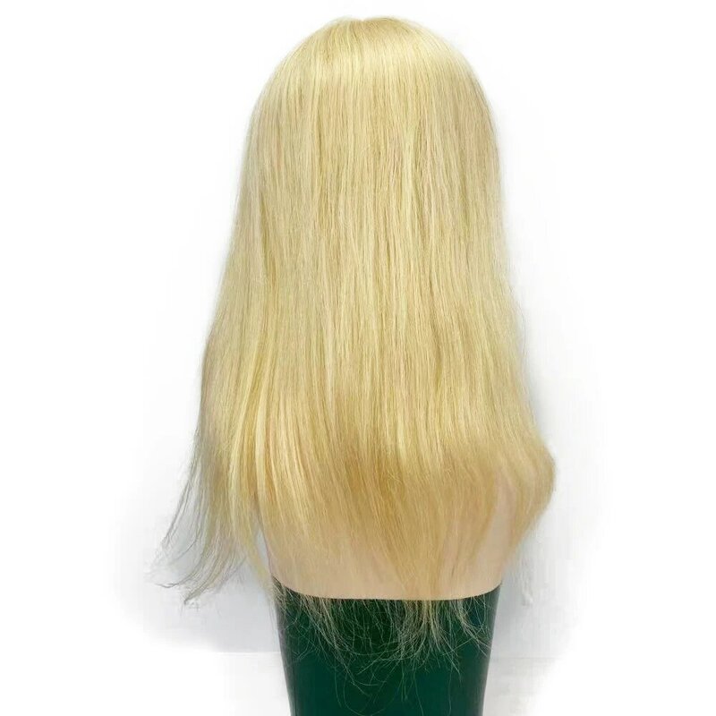 Ash Blonde European Remy Human Hair Topper #613 Natural Scalp Skin Base Women Toupee dengan 4 Klip Ins Ukuran 5X5 6X6 5X7inch
