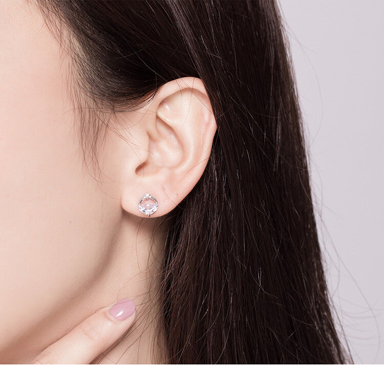 BISAER Stud Ohrringe 925 Sterling Silber Einfache Stil Runde form Ohrringe Schmuck Für Frauen Geschenk Für Mädchen HSE581