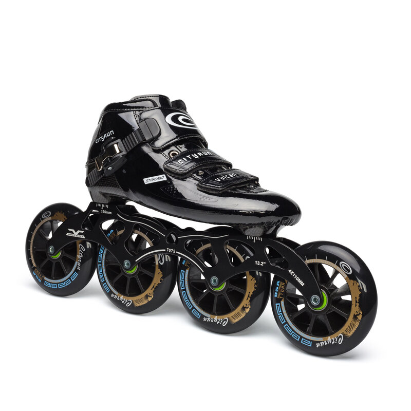Bota de patines en línea de fibra de carbono avanzada, Marco CNC de aleación 7075, 85A, PU duradero, 110mm, 100mm, 90mm, ruedas de patinaje sobre ruedas, pista de carreras