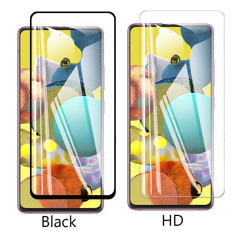 4 In 1กล้องสำหรับ Samsung Galaxy A51 5G Screen Protector กระจกนิรภัย Samsung A71 71 51 a515F A715F ป้องกันฟิล์ม