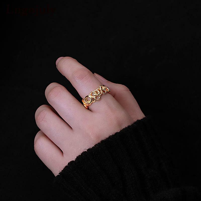 Wysokiej jakości czysta 925 Sterling Silver kobiety pierścień luksusowe nieregularne pierścienie dla kobiet dziewczyna przyjęcie rocznicowe biżuterii prezent