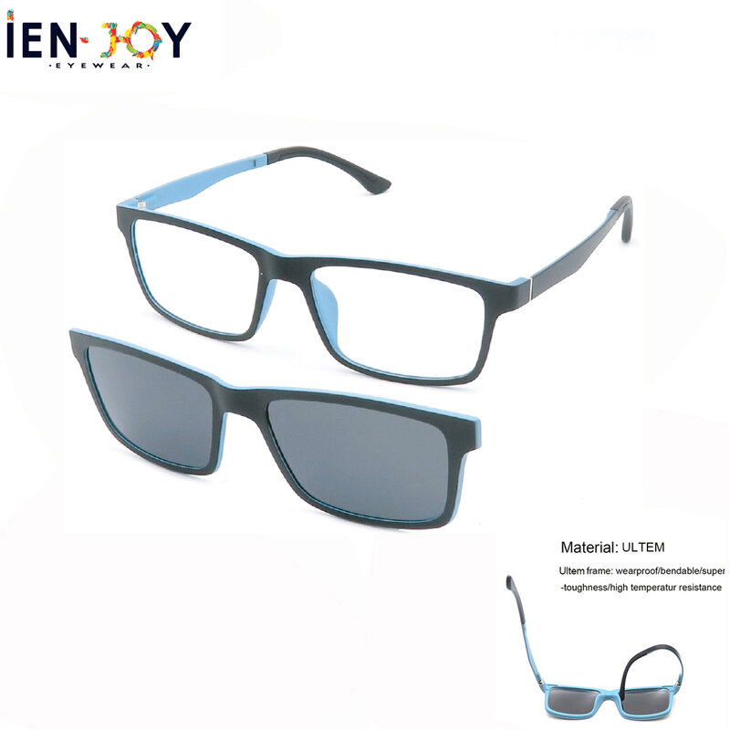 IENJOY Clip On Optical Frame Polarized Sunglasses Ultem Glasses Men Sunglasses Blue Light Blocking Glasses Women Optical Glasses