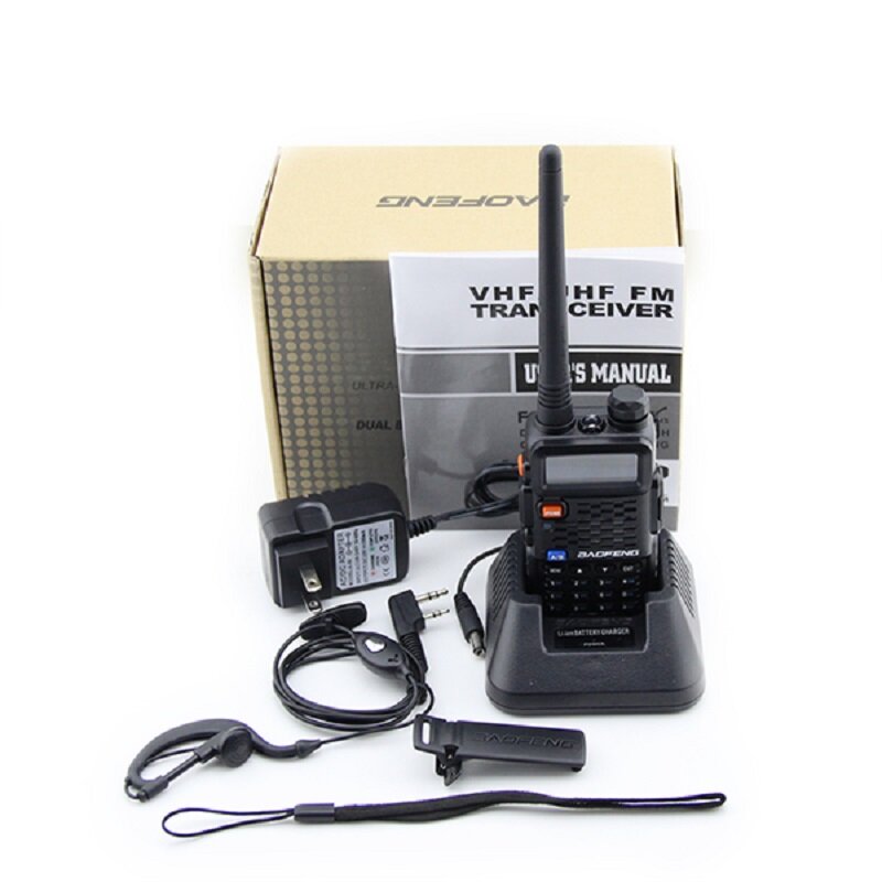 Baofeng-Conjunto de walkie-talkie portátil, estación de Radio bidireccional, 5W, UHF, VHF, banda Dual, BF-F8 + Set