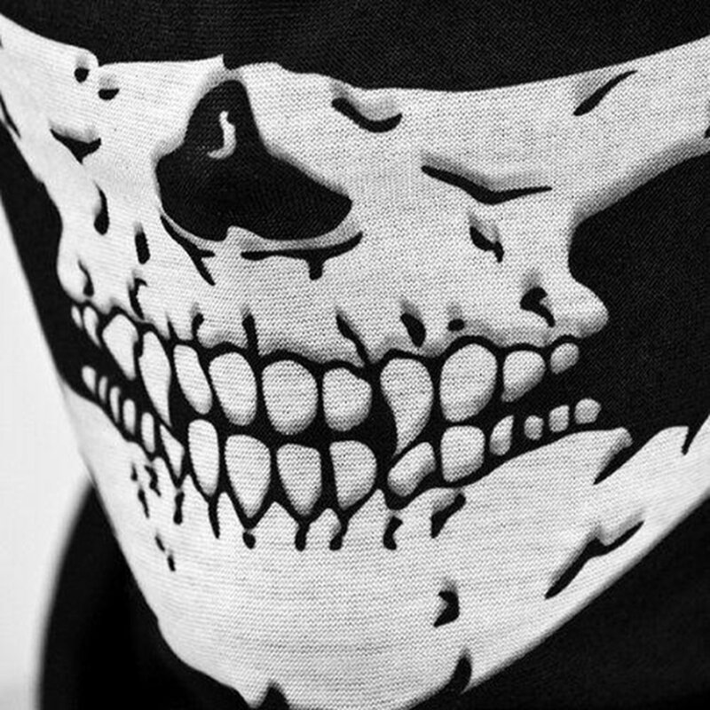 Artilady czaszka usta maski na twarz dla kobiet mężczyzn 3D drukowane uniwersalna maska sport odkryty ponury żniwiarz szkielet nadgarstek