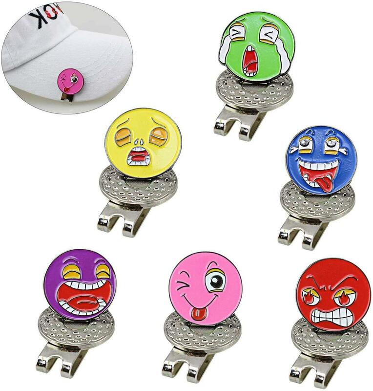 6pcs/Pack Golf Ball Marker Clip Silicone Ball Marker Holder with Magnetic Attach to Your Pocket Edge & Belt & Clothes Great Gift