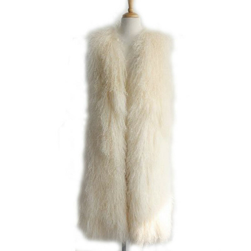 Winter Women Casual Slim Sleeveless Jacket Imitation Mink Chic Fur Tank Long Hair shaggy Cardigan Tops Faux Fox Fur Vest Coat