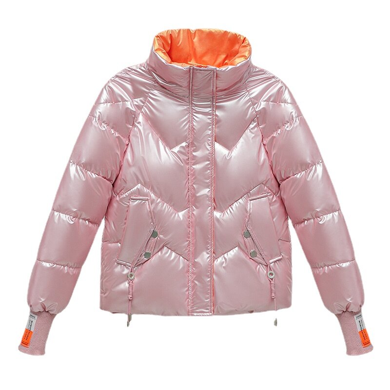 Новинка 2023, женская короткая куртка, зимние толстые пальто с хлопковой подкладкой и воротником-стойкой, женские свободные парки, женская повседневная куртка