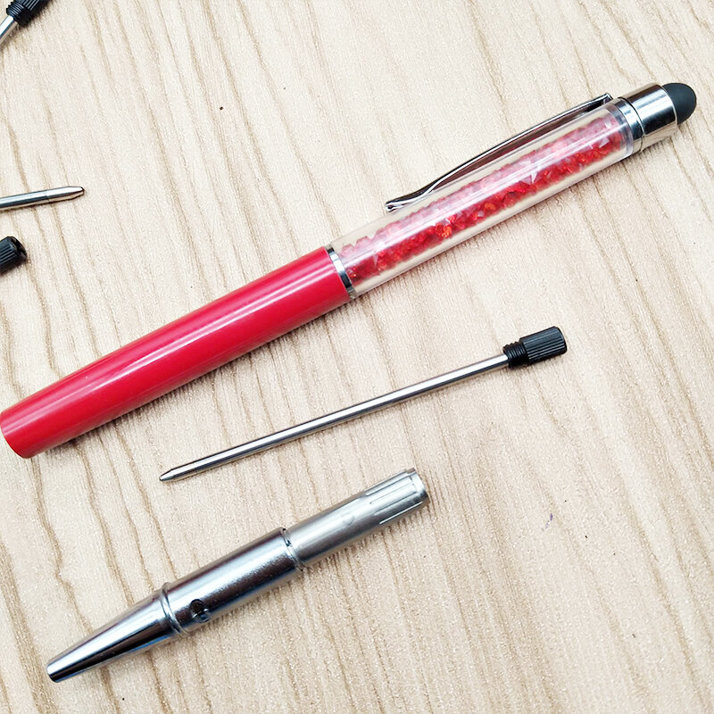 20 pcs/lot Metal pen refill for Crystal Diamond Ballpoint pen student pen rod cartridge core black blue color 7cm length