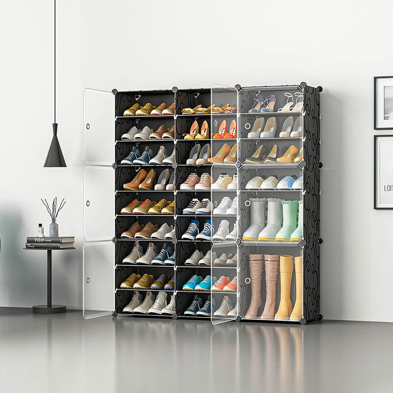 US обувная стойка большой емкости багажник 12 куб органзы модульная DIY пластиковая 6 яруса 24-96 пар Фотокабины