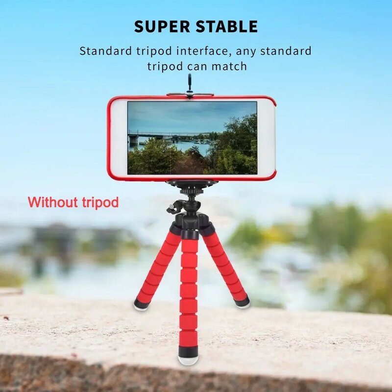 Statyw z gąbką do telefonu 360 stopni leniwy uchwyt na ośmiornicę statyw na aparat fotograficzny do smartfona Gopro Huawei Xiaomi