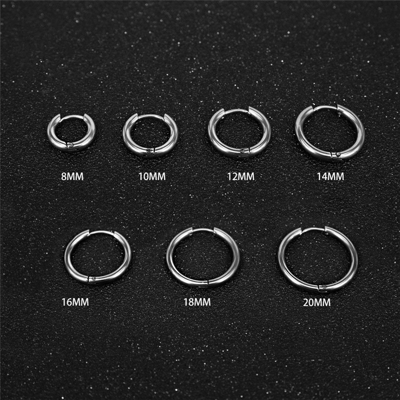 5 шт./лот круглые серьги-кольца из нержавеющей стали для женщин и девушек черные золотые серебряные круглые геометрические серьги простые ювелирные изделия