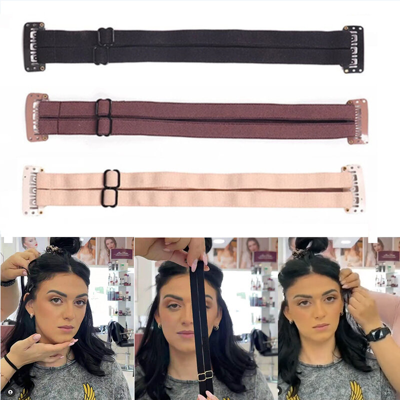 Elastic Hair Band with Clip Lift Thin Face Instantly Reduce Wrinkles Adjustable Stretching Straps for Daily Use Hair Accessories